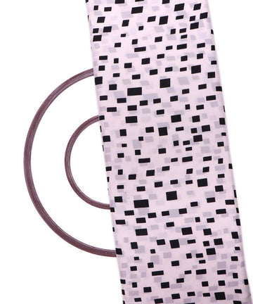 white black square pattern crepe fabric